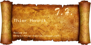 Thier Henrik névjegykártya